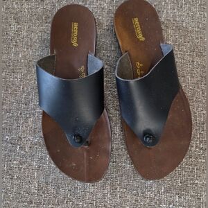 Aerosoft  Black Summer Flat Sandals for Women Style Lilac size 37 (6.5)